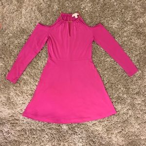 Michael Kors Pink Long Sleeve Cold Shoulder Dress